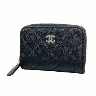 Chanel Black Grained Calfskin Coin Purse/Coin Case (Pre-Owned)
