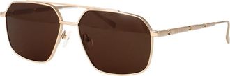 Alexander McQueen Stijlvolle zonnebril Am 0477S - Heren - Zonnebrillen - Geel - 59 MM - Accessoires