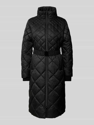 s.Oliver Black Label Regular Fit Steppmantel mit G&uuml;rtel in Black, Gr&ouml;&szlig;e 36