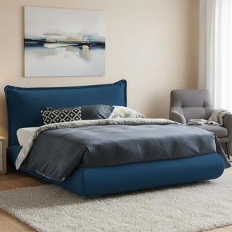 Dmora Dmora - Cama Matrimonial Dfecci, Cama Contenedor Con Tapizado De Tela Y Cabecero, 100% Made In Italy, Apertura Frontal, Adecuado Para Colch&oacute;n 160x190 