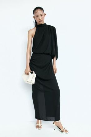 H&M Draped One-shoulder Dress in Black at Nordstrom, Size X-Small