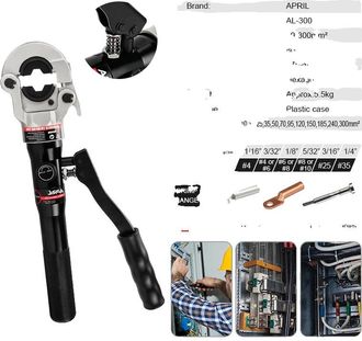 OEM Herramienta De Engaste Hidr&aacute;ulica, Presi&oacute;n De 8 Toneladas, 12 Pares De Matrices, Al-300