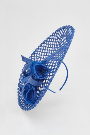 Karen Millen Womens Open Weave Floral Fascinator - Blue - One Size