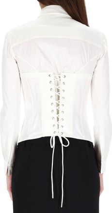 Balenciaga Corset Stretch-Cotton Shirt - White