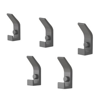 OEM Paquete De 5 Ganchos De Pared De Aluminio Para Abrigos - Gris