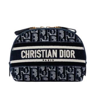 Dior Pre-owned Velvet Pouch - Dames - Pre-owned - Blauw - Maat: ONE Size Velours