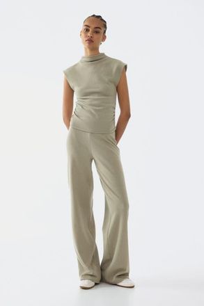 H&M Straight-leg jersey pants in Beige at Nordstrom, Size Xx-Large