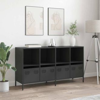 Berkfield Home Sideboard Black 135x39x73.5 cm Cold-rolled Steel