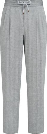 Brunello Cucinelli Trousers with drawstring and double pleats in Medium Grey at Nordstrom, Size 48 It