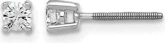 Diamond2Deal 14k Gold 1/5 ct Round Lab Grown Diamond Stud Earrings Screw Back VS Clarity, D-E Color