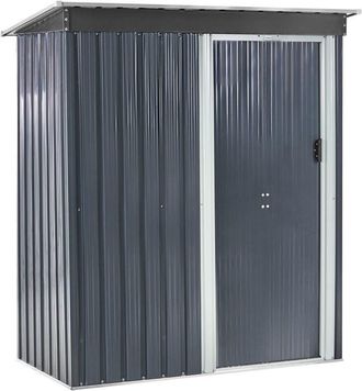 Beliani Cobertizo de jardín de acero galvanizado para guardar herramientas equipamiento gris grafito Aisone