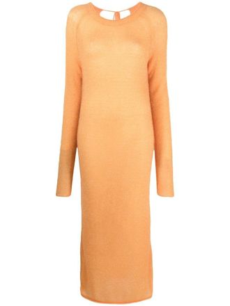 Acne Studios cut-out detail knitted dress - women - Nylon - S - Orange