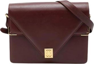 Cartier Pre-owned Cross Body Bags, female, Red, Size: ONE SIZE Pre-owned Must Line Leather Shoulder Bag