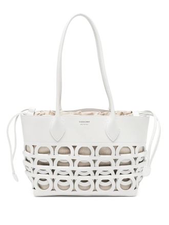Ferragamo Gancini logo tote bag - White