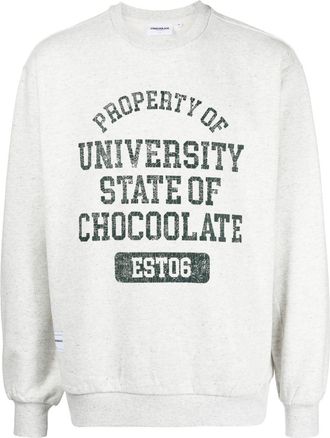 Chocoolate logo-print mélange-effect sweatshirt - men - Cotton/Polyester - L - Grey