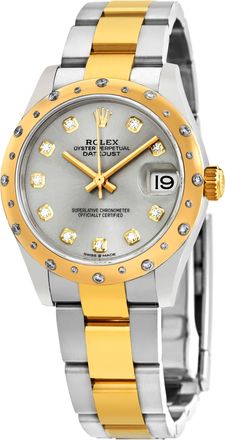 Rolex Datejust 31 Automatic Silver Diamond Dial Ladies Steel and 18kt Yellow Gold Oyster Watch 278343SDO