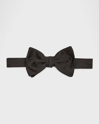 Emporio Armani Men & apos;s Solid Silk Pre-Tied Bow Tie