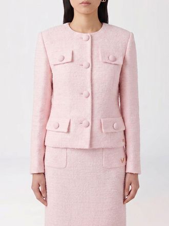 Valentino Garavani Blazer corto slim fit in tweed con scollo a girocollo