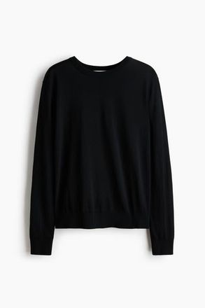 H&M Merino Wool Jumper in Black at Nordstrom, Size X-Small