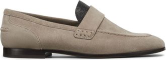 Brunello Cucinelli embellished suede loafers - women - Suede - 39 1/2 - Neutrals