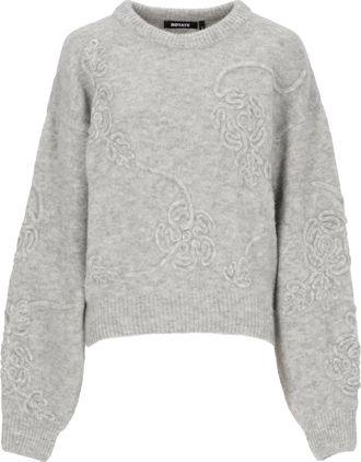 Rotate Grey Textured Embossed Floral Jersey