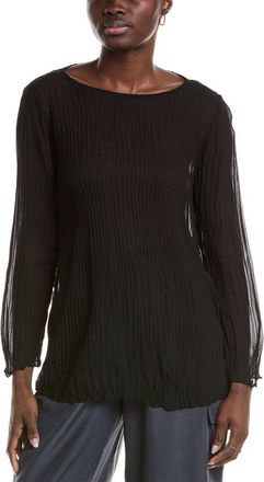 Eileen Fisher Bateau Neck Silk Blouse