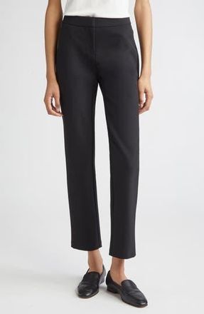 Lafayette 148 New York Waldorf Straight Leg Ankle Pants in Black at Nordstrom Rack