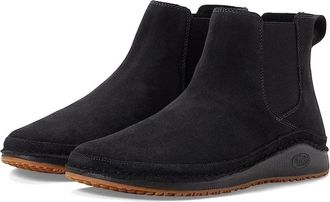 Chaco Mens Chaco Paonia JCH10956 Boots Black Suede Round Toe Chelsea RHS6404