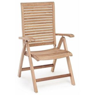 BIZZOTTO Bizzotto - Poltrona reclinabile Maryland in legno teak per esterno, 5 posizioni e pieghevole