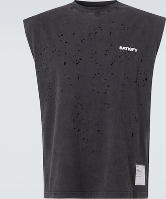 SATISFY MothTech Muscle distressed cotton T-shirt