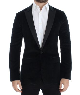 Dolce & Gabbana Mens Zwart wollen zijden SICILIA blazer