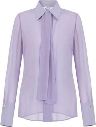 Elisabetta Franchi Dames, Blouses & Shirts, Paars, Maat: M Zijde