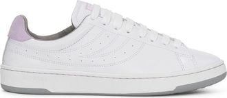 Superga Unisex Adult 4833 Lendl Leather Trainers (White/Violet Lilla/Medium Grey) - Size UK 10.5