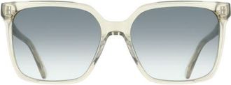 Ferragamo 57mm Rectangle Sunglasses in Transparent Sage at Nordstrom