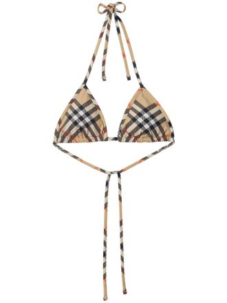 Burberry Geruite bikinitop - Beige
