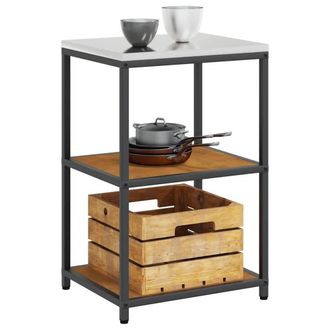 Berkfield Home Kitchen Storage Shelf with Storage Rusty Weathering steel in Brown