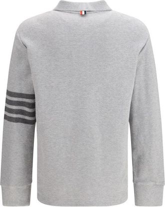 Thom Browne Mens Gray Cotton Polo Shirt