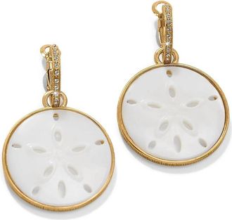 Brighton Womens Del Mar Charm Hoop Earrings In Gold