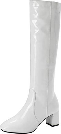 Generic Womens Winter High Heel Square Head Large High Barrel Boots