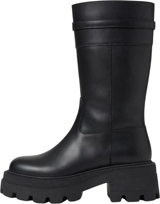 Sergio Rossi Stivaletti - Dames - Hoge Laarzen - Zwart - 40 EU - Schoenen