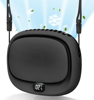 OEM Ventilador De Cuello Port&aacute;til, Mini Ventilador Port&aacute;til, Recargable Por Usb, 5 Velocidades Ajustables, Negro