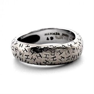Herm&egrave;s Silver White Gold (18K) Band Ring (Pre-Owned)