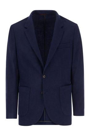 Brunello Cucinelli Brunello Cucinelli Mens Cashmere Jersey Blazer With Patch Pockets - Dark Blue - Size EU 50 (Mens)
