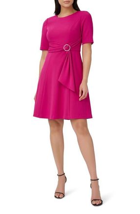 Adrianna Papell Tie Front High/Low Dress in Bright Magenta at Nordstrom, Size 10