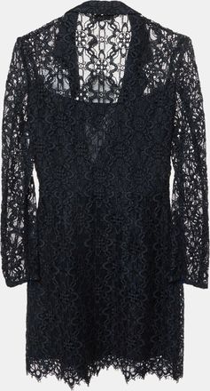 Sandro Navy Blue Lace Nanie Coat Mini Dress