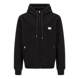 Dolce & Gabbana Jersey Zip-up Hoodie - male - Dolce & Gabbana - Zip-throughs - Black - 3XL - Sweatshirts & Hoodies