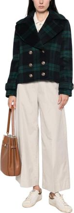 Liu Jo Cropped Wool Coat - Dames - Mantel - Groen - XS - Wol - Jassen