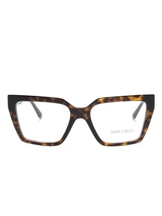 Jimmy Choo Eyewear butterfly-frame glasses - women - Acrylic/Acetate - 54 - Green