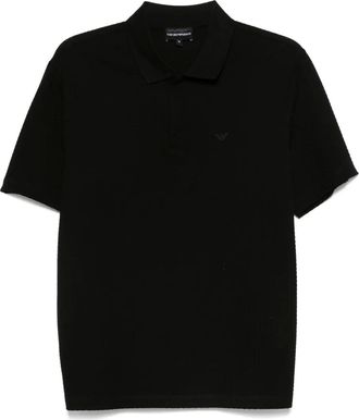 Emporio Armani Polo in cotone con ricamo logo - Nero
