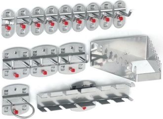 OEM Surtido De Portaherramientas, 15 Piezas, Recubierto De Ku. Para Placas Perforadas, 12 Ganchos Diferentes / 3 Ganchos Dobles